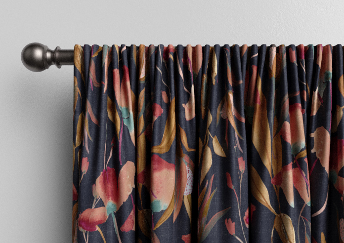 Belle Fuchsia, Indigo - Made to Measure Curtains - Image 9
